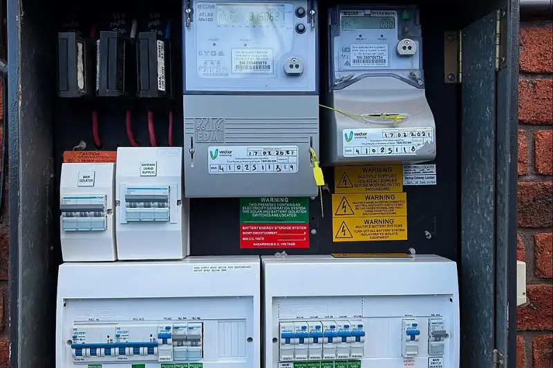 Home solar battery system wired into the main electrical switchboard